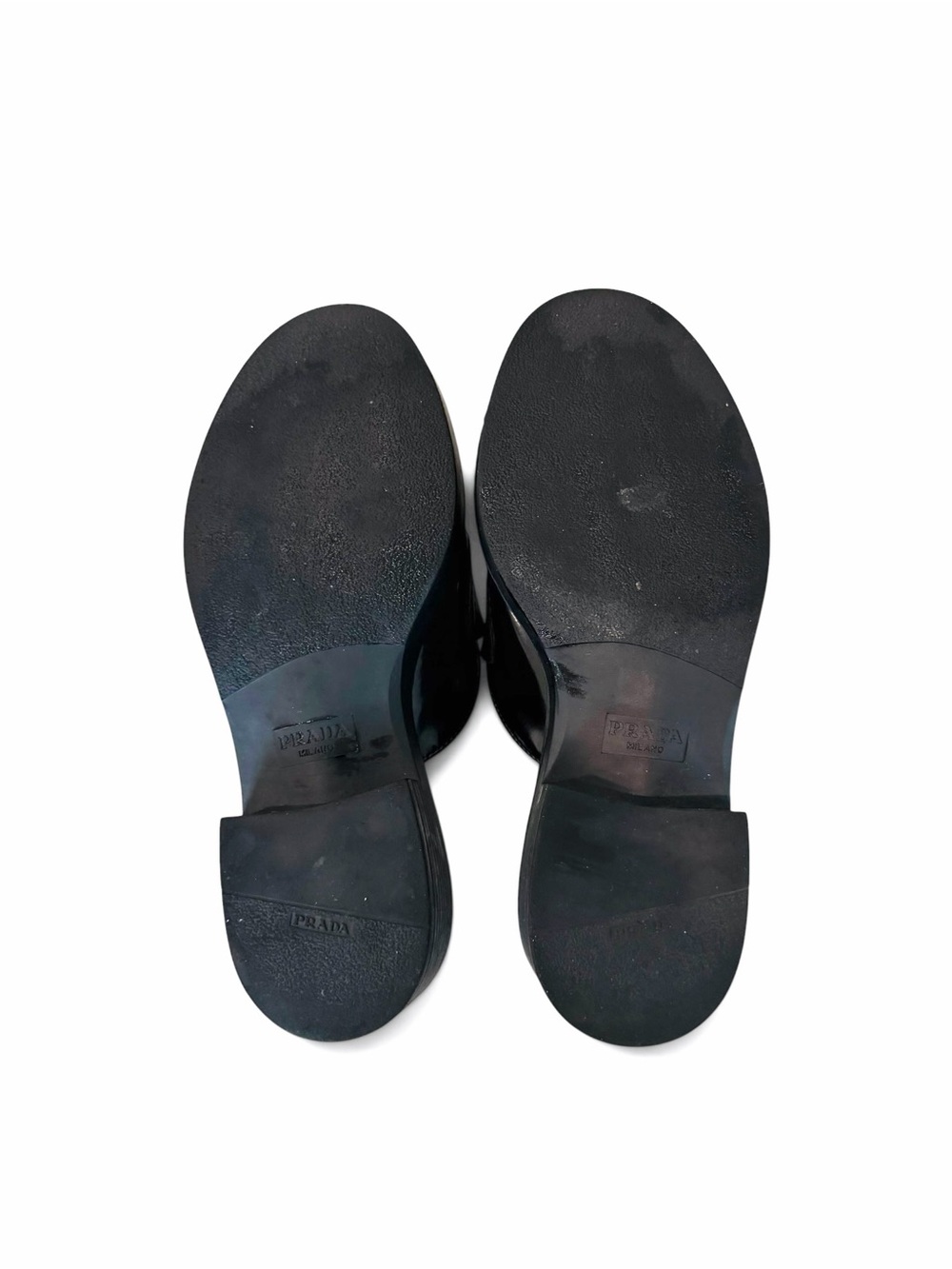Prada Black Patent Leather Slip-On classic prada logo slides mules - Picture 6 of 12
